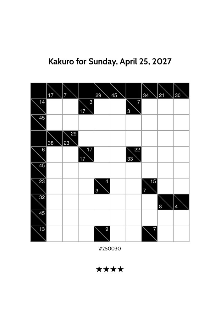 A page from the large print edition, with one puzzle on it