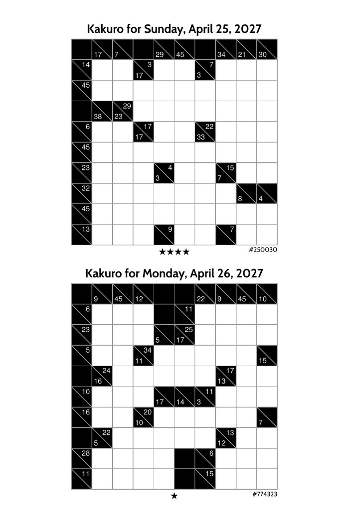 A page from the standard edition, with two puzzles on it
